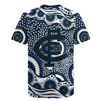 Carlton Blues Rugby Jersey Aboriginal Dot Pattern - Football Mascot Heritage Pride