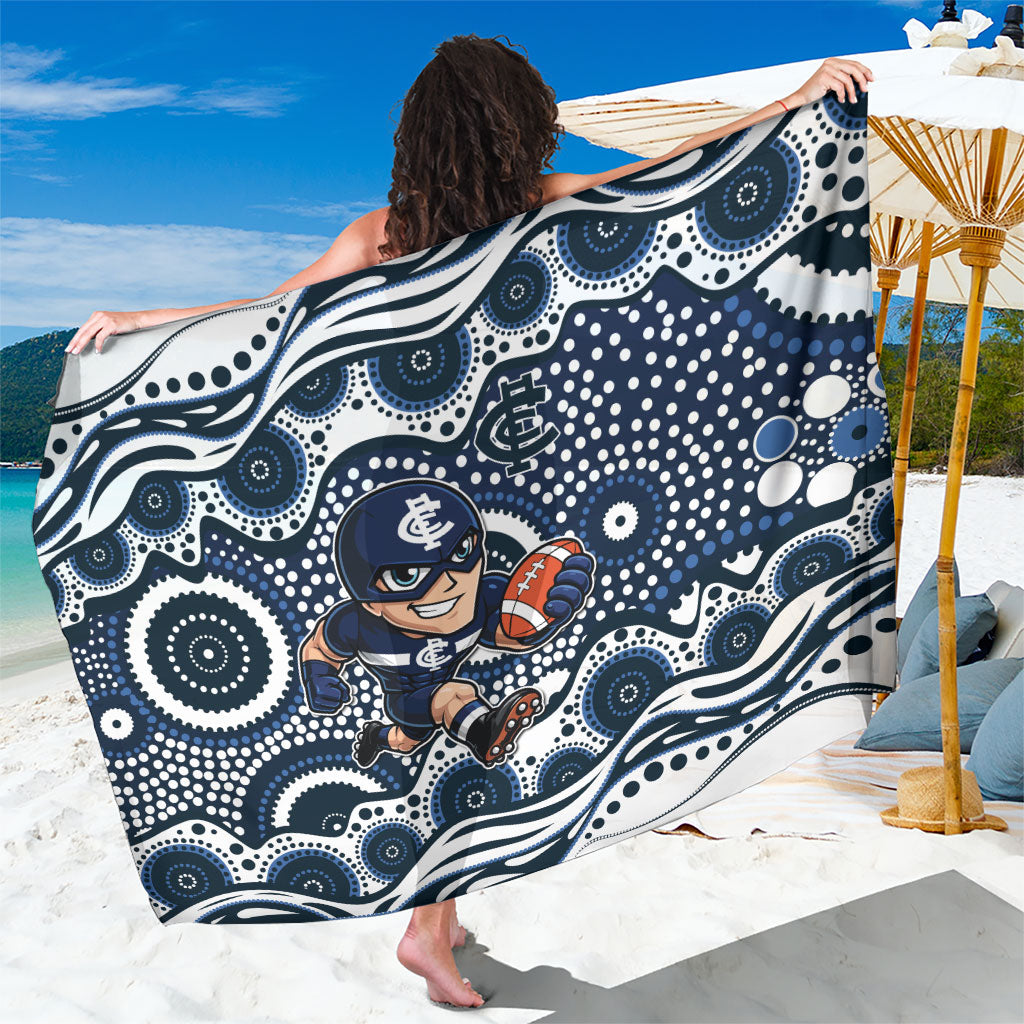 Carlton Blues Sarong Aboriginal Dot Pattern - Football Mascot Heritage Pride