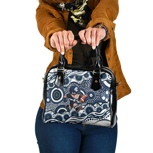 Carlton Blues Shoulder Handbag Aboriginal Dot Pattern - Football Mascot Heritage Pride