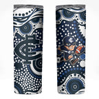 Carlton Blues Skinny Tumbler Aboriginal Dot Pattern - Football Mascot Heritage Pride