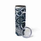 Carlton Blues Skinny Tumbler Aboriginal Dot Pattern - Football Mascot Heritage Pride