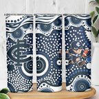 Carlton Blues Skinny Tumbler Aboriginal Dot Pattern - Football Mascot Heritage Pride