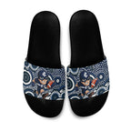 Carlton Blues Slide Sandals Aboriginal Dot Pattern - Football Mascot Heritage Pride