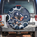 Carlton Blues Spare Tire Cover Aboriginal Dot Pattern - Football Mascot Heritage Pride