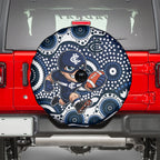 Carlton Blues Spare Tire Cover Aboriginal Dot Pattern - Football Mascot Heritage Pride