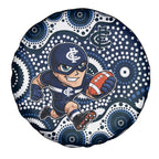 Carlton Blues Spare Tire Cover Aboriginal Dot Pattern - Football Mascot Heritage Pride