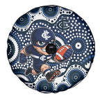 Carlton Blues Spare Tire Cover Aboriginal Dot Pattern - Football Mascot Heritage Pride