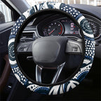 Carlton Blues Steering Wheel Cover Aboriginal Dot Pattern - Football Mascot Heritage Pride