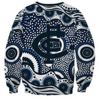 Carlton Blues Sweatshirt Aboriginal Dot Pattern - Football Mascot Heritage Pride