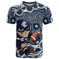 Carlton Blues T Shirt Aboriginal Dot Pattern - Football Mascot Heritage Pride