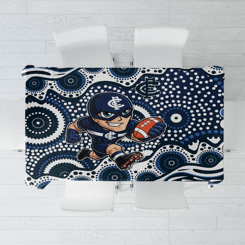 Carlton Blues Tablecloth Aboriginal Dot Pattern - Football Mascot Heritage Pride