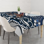 Carlton Blues Tablecloth Aboriginal Dot Pattern - Football Mascot Heritage Pride