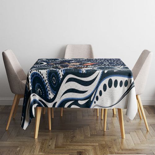 Carlton Blues Tablecloth Aboriginal Dot Pattern - Football Mascot Heritage Pride