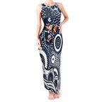 Carlton Blues Tank Maxi Dress Aboriginal Dot Pattern - Football Mascot Heritage Pride