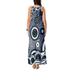 Carlton Blues Tank Maxi Dress Aboriginal Dot Pattern - Football Mascot Heritage Pride