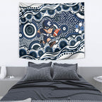 Carlton Blues Tapestry Aboriginal Dot Pattern - Football Mascot Heritage Pride