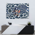 Carlton Blues Tapestry Aboriginal Dot Pattern - Football Mascot Heritage Pride