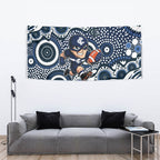 Carlton Blues Tapestry Aboriginal Dot Pattern - Football Mascot Heritage Pride