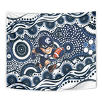 Carlton Blues Tapestry Aboriginal Dot Pattern - Football Mascot Heritage Pride