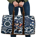 Carlton Blues Travel Bag Aboriginal Dot Pattern - Football Mascot Heritage Pride