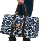 Carlton Blues Travel Bag Aboriginal Dot Pattern - Football Mascot Heritage Pride