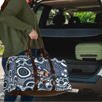 Carlton Blues Travel Bag Aboriginal Dot Pattern - Football Mascot Heritage Pride