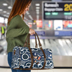 Carlton Blues Travel Bag Aboriginal Dot Pattern - Football Mascot Heritage Pride