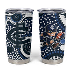Carlton Blues Tumbler Cup Aboriginal Dot Pattern - Football Mascot Heritage Pride