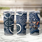Carlton Blues Tumbler Cup Aboriginal Dot Pattern - Football Mascot Heritage Pride