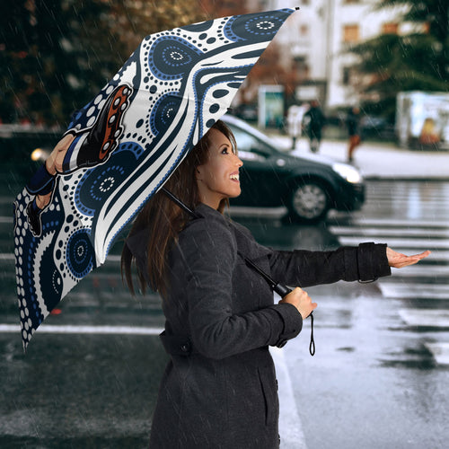 Carlton Blues Umbrella Aboriginal Dot Pattern - Football Mascot Heritage Pride