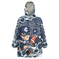 Carlton Blues Wearable Blanket Hoodie Aboriginal Dot Pattern - Football Mascot Heritage Pride