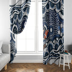 Carlton Blues Window Curtain Aboriginal Dot Pattern - Football Mascot Heritage Pride