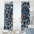 Carlton Blues Window Curtain Aboriginal Dot Pattern - Football Mascot Heritage Pride