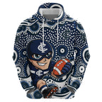Carlton Blues Zip Hoodie Aboriginal Dot Pattern - Football Mascot Heritage Pride