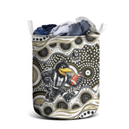Collingwood Magpies Laundry Basket Aboriginal Dot Pattern - Football Mascot Heritage Pride