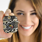 Collingwood Magpies AirPods Case Aboriginal Dot Pattern - Football Mascot Heritage Pride