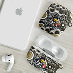 Collingwood Magpies AirPods Case Aboriginal Dot Pattern - Football Mascot Heritage Pride