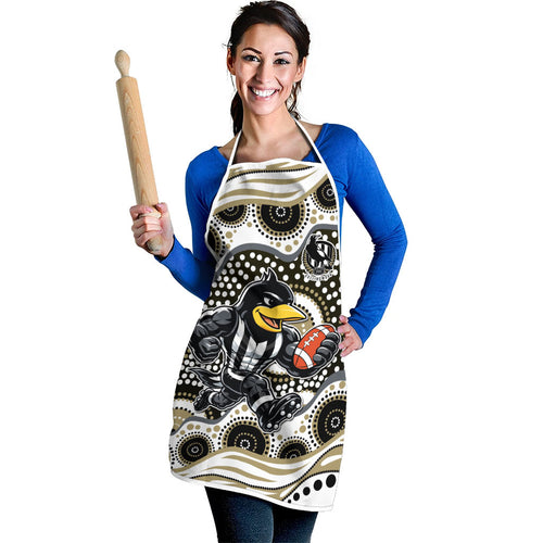 Collingwood Magpies Apron Aboriginal Dot Pattern - Football Mascot Heritage Pride