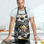 Collingwood Magpies Apron Aboriginal Dot Pattern - Football Mascot Heritage Pride