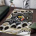 Collingwood Magpies Area Rug Aboriginal Dot Pattern - Football Mascot Heritage Pride