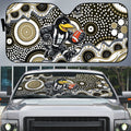 Collingwood Magpies Auto Sun Shade Aboriginal Dot Pattern - Football Mascot Heritage Pride