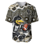 Collingwood Magpies Baseball Jersey Aboriginal Dot Pattern - Football Mascot Heritage Pride