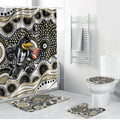 Collingwood Magpies Bathroom Set Aboriginal Dot Pattern - Football Mascot Heritage Pride