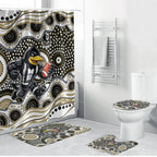 Collingwood Magpies Bathroom Set Aboriginal Dot Pattern - Football Mascot Heritage Pride