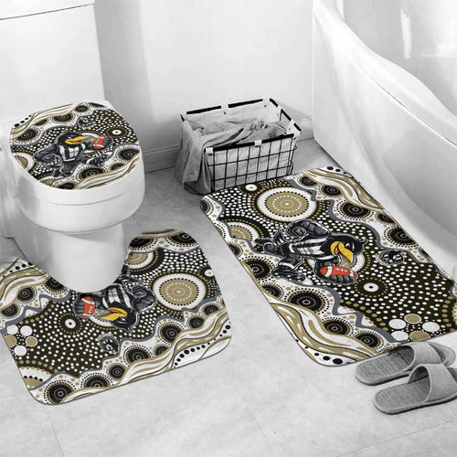 Collingwood Magpies Bathroom Set Aboriginal Dot Pattern - Football Mascot Heritage Pride