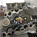 Collingwood Magpies Bedding Set Aboriginal Dot Pattern - Football Mascot Heritage Pride