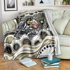 Collingwood Magpies Blanket Aboriginal Dot Pattern - Football Mascot Heritage Pride