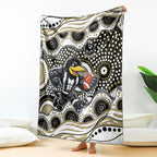 Collingwood Magpies Blanket Aboriginal Dot Pattern - Football Mascot Heritage Pride