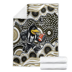 Collingwood Magpies Blanket Aboriginal Dot Pattern - Football Mascot Heritage Pride