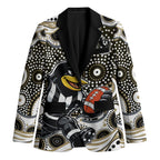 Collingwood Magpies Blazer Aboriginal Dot Pattern - Football Mascot Heritage Pride